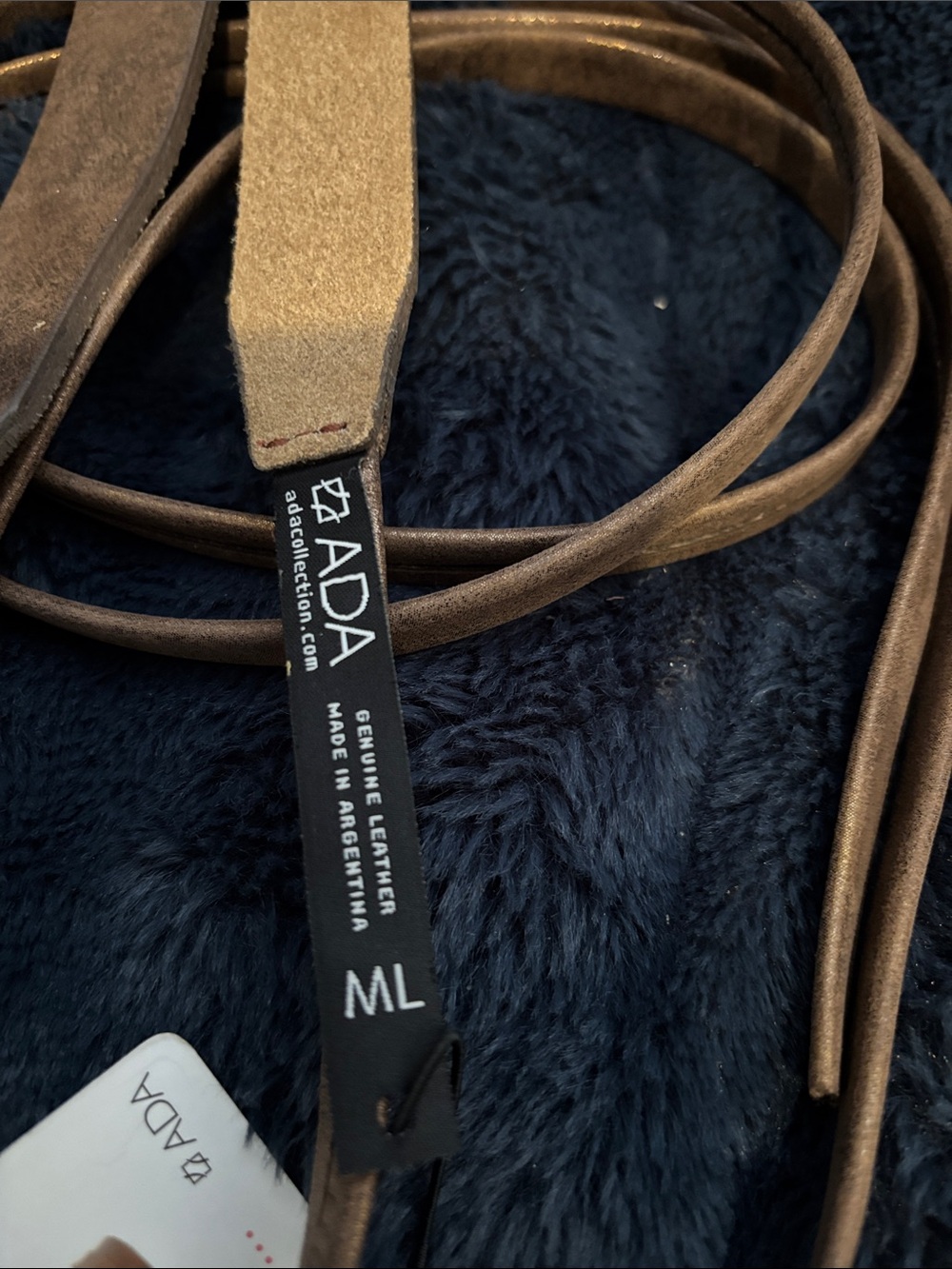 Ada Women Double-Wrap Suede Belt in Brown - Picture 3 of 4